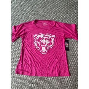 Caleb Williams Majestic Threads Chicago Bears NFL Pink Graphic T-Shirt Women L